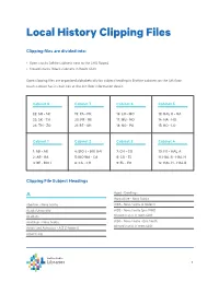 Local History Clipping Files