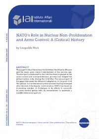 NATO's Role in Nuclear Non-Proliferation and Arms Control