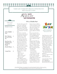 Off to a Healthy Start Volume , Issue January 2019 the Start of the New Year Is the Extension Service