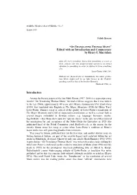 “On Translating Thomas Mann. Edited with an Introduction and Commentary by Henry I. Mac Adam