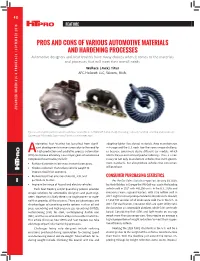 Pros and Cons of Various Automotive Materials And