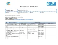 Referral Directory – District Lodhran