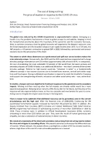 The Cost of Doing Nothing: the Price of Inaction in Response to the COVID-19 Crisis