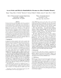 Access Order and Effective Bandwidth for Streams on a Direct Rambus Memory Sung I
