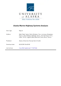 Alaska Marine Highway Systems Analysis