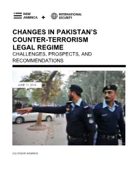 Changes in Pakistan's Counter-Terrorism Legal Regime +