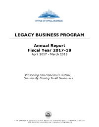 Legacy Business Program Annual Report