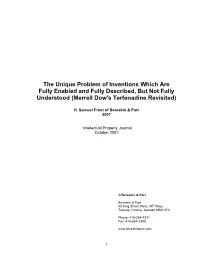 Merrell Dow's Terfenadine Revisited)