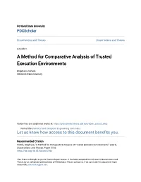 A Method for Comparative Analysis of Trusted Execution Environments