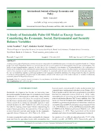 A Study of Sustainable Palm Oil Model As Energy Source