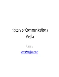History of Communications Media