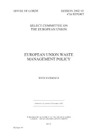 House of Lords Select Comittee