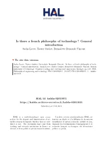 Is There a French Philosophy of Technology? in Loeve, S