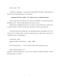 Lecture: April 1, 2020 the Matter of Antimatter: Answering the Cosmic