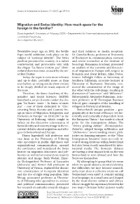 Migration and Swiss Identity: How Much Space for the Foreign in The