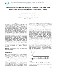 Problem Solutions of Phase Ambiguity and Initial Phase Shifts of the Phase Radio Navigation System for Aircraft Blind Landing