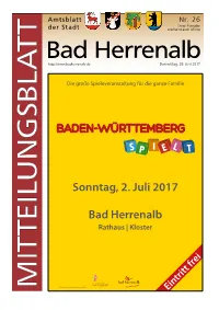 Sonntag, 2. Juli 2017 Bad Herrenalb