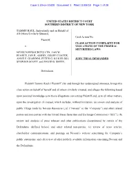 Tammy Raul, Et Al. V. Nevsun Resources Ltd., Et Al. 18-CV-10420