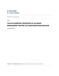 The Psychometric Properties of an Anger Management Routine Outcome Monitoring Measure