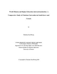 World Mission and Higher Education Internationalization: a Comparative