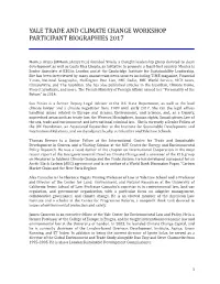 Yale Trade and Climate Change Workshop Participant Biographies 2017