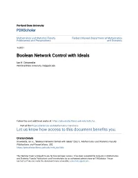 Boolean Network Control with Ideals