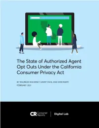 Consumer Reports CCPA Authorized Agent Study