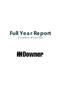 Full Year Report 12 Months to 30 June 2012
