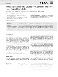 Infective Endocarditis Caused by C. Sordellii: the First Case Report from India