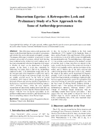 Itinerarium Egeriae: a Retrospective Look and Preliminary Study of a New Approach to the Issue of Authorship-Provenance
