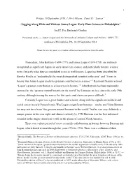 “Jogging Along with and Without James Logan: Early Plant Science in Philadelphia”