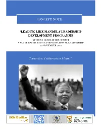 'Leading Like Mandela'leadership Development Programme