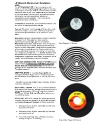 LP Record Abstract Art Sculpture