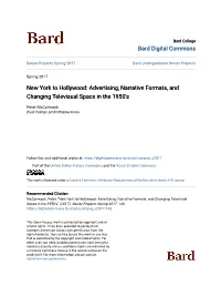 New York to Hollywood: Advertising, Narrative Formats, and Changing Televisual Space in the 1950'S