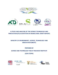 Sti) Ecosystem of Ghana (Final Draft Report