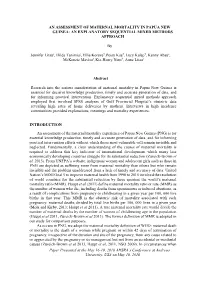An Assessment of Maternal Mortality in Papua New Guinea: an Explanatory Sequential Mixed Methods Approach