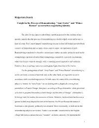 Caught in the Process of Remembering: "Amy Foster" and "Prince Roman" As Narratives Negotiating Identity