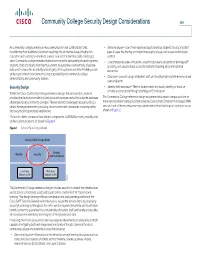 Community College Security Design Considerations SBA