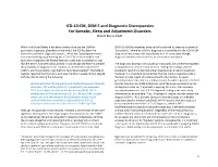 ICD-‐10-‐CM, DSM 5 and Diagnostic Discrepancies for Somatic, Sleep