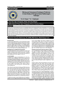 Mining and Consequent Ecological Problems: a Case Study of Durgamanwad, Radhanagari, Kolhapur