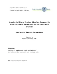 Modeling the Effect of Climate and Land Use Change on the Water Resources in Northern Ethiopia: the Case of Suluh River Basin