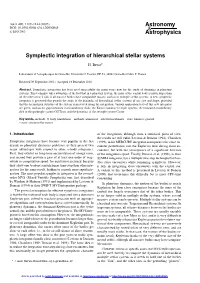 Symplectic Integration of Hierarchical Stellar Systems