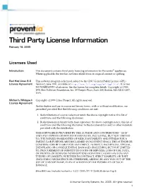 Third Party License Information February 18, 2005