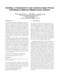 A Framework for Lock Contention Aware Thread Scheduling for Multicore Multiprocessor Systems