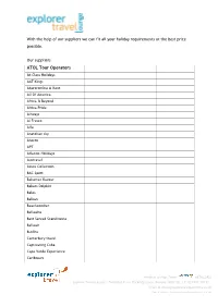 ATOL Tour Operators