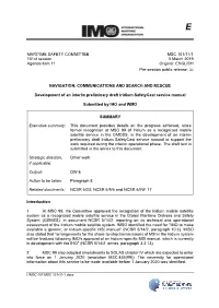 Development of an Interim Preliminary Draft Iridium Safetycast Service Manual