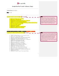 Sample Unofficial Transfer Evaluation | Major