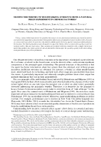 Testing the Theory of Multitasking: Evidence from a Natural Field Experiment in Chinese Factories∗