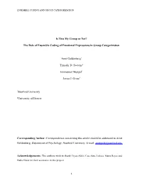The Role of Ensemble Coding of Emotional Expressions in Group Categorization