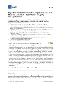 Impact of Bone Marrow Mir-21 Expression on Acute Myeloid Leukemia T Lymphocyte Fragility and Dysfunction
